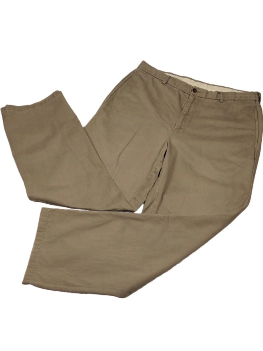 Brooks Khaki High Rise Flat Front Zip Up Straight Leg Casual Dress Chino Short